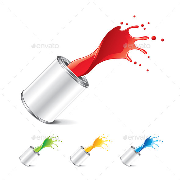 GraphicRiver Paint Can with Splashes 9523347 GraphicRiver Paint Can with Splashes 9523347