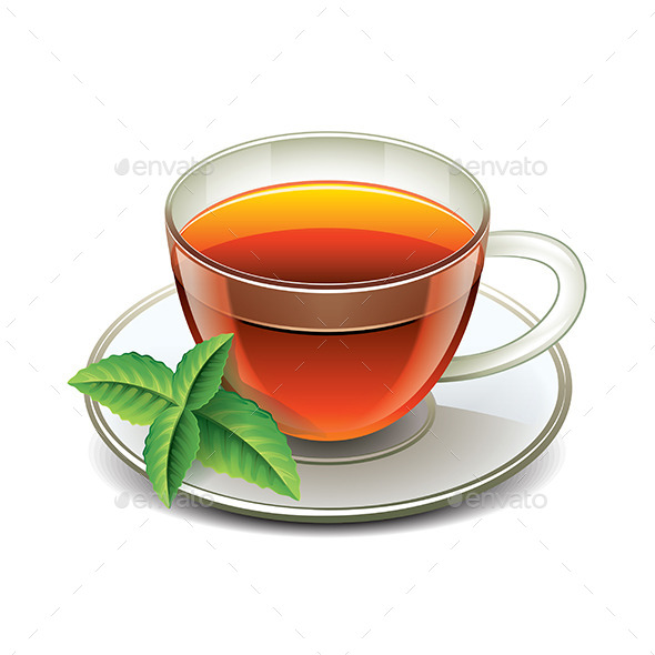 GraphicRiver Black Tea Cup with Mint Leaves 9523350 GraphicRiver Black Tea Cup with Mint Leaves 9523350