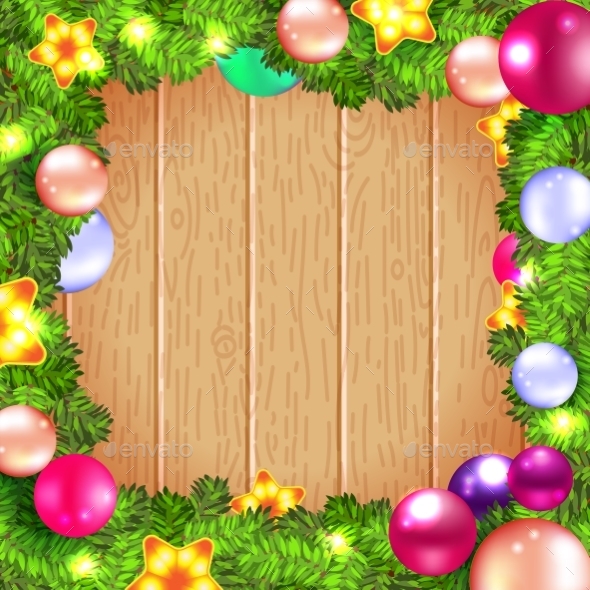 GraphicRiver Christmas Wreath with Fir and Holly 9524279 GraphicRiver Christmas Wreath with Fir and Holly 9524279