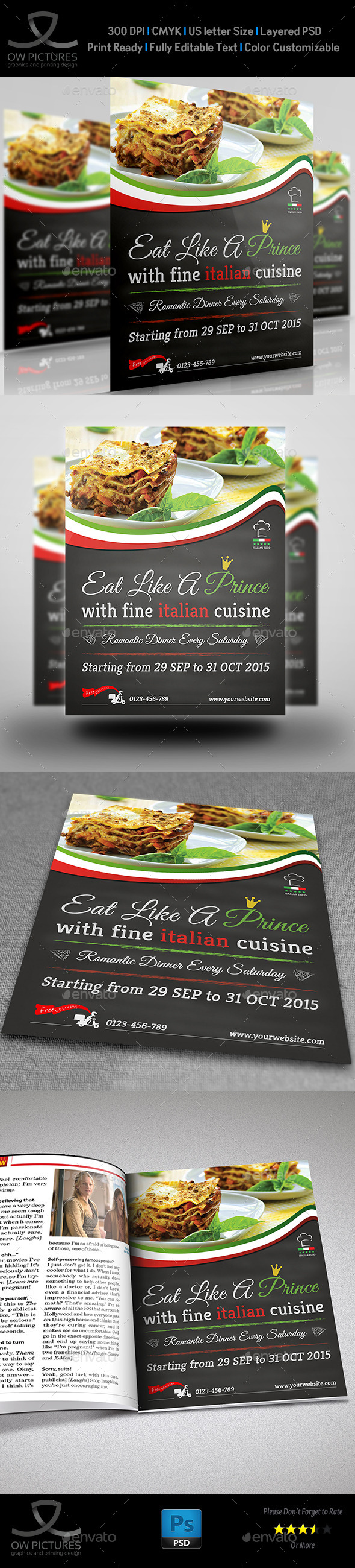 GraphicRiver Italian Food Restaurant Flyer Vol.2 9524575 GraphicRiver Italian Food Restaurant Flyer Vol.2 9524575