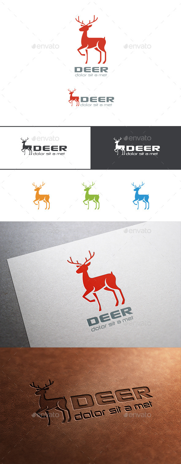 Logo Deer Silhouette (Animals)