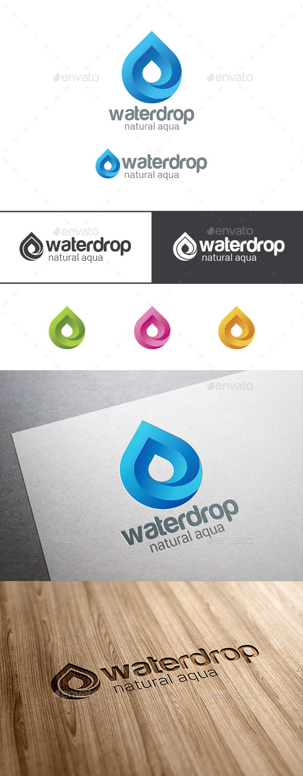 Waterdrop Logo Infinite Mineral Water Droplet (Symbols)