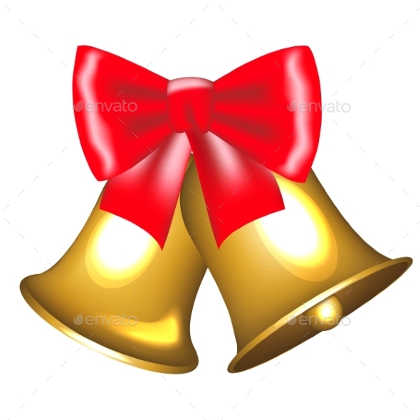 GraphicRiver Golden Bells with Bow 9525625 GraphicRiver Golden Bells with Bow 9525625