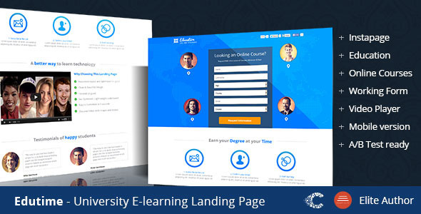 Edutime - Course Instapage Landing