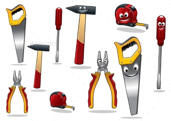 GraphicRiver Set of DIY Cartoon Tools 9526073 GraphicRiver Set of DIY Cartoon Tools 9526073