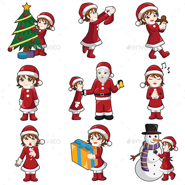 GraphicRiver Girl with Christmas Stuff 9526958 GraphicRiver Girl with Christmas Stuff 9526958