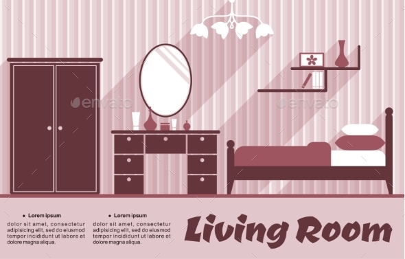 GraphicRiver Living Room Flat Interior 9527020 GraphicRiver Living Room Flat Interior 9527020