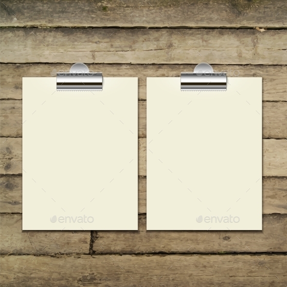 Paper Sheets on Wooden Tab (Backgrounds)