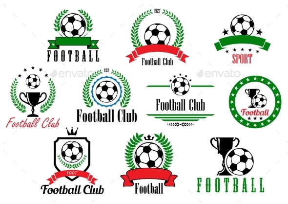 Set of Football Badges (Sports/Activity)