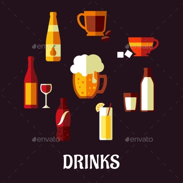GraphicRiver Drinks and Beverages Icons 9530382 GraphicRiver Drinks and Beverages Icons 9530382