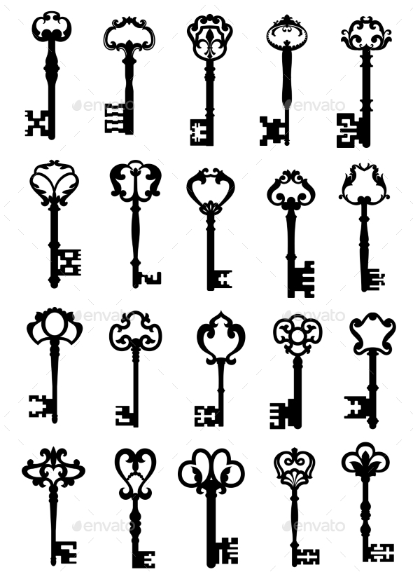 GraphicRiver Set of Antique Keys 9530461 GraphicRiver Set of Antique Keys 9530461