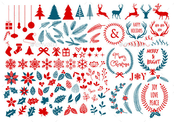 GraphicRiver Christmas Design Elements Set 9532925 GraphicRiver Christmas Design Elements Set 9532925