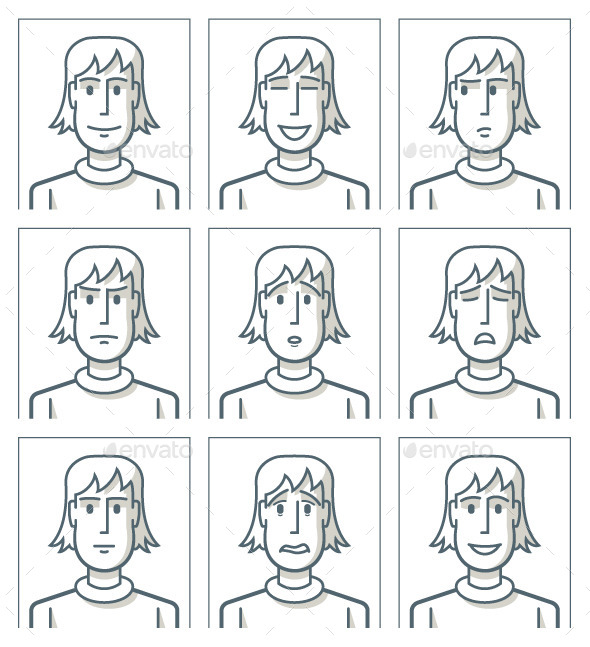 GraphicRiver Facial Expressions of Young Man 9534444 GraphicRiver Facial Expressions of Young Man 9534444