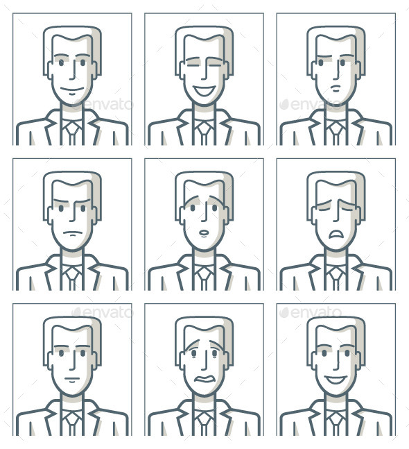 GraphicRiver Facial Expressions of a Businessman 9534699 GraphicRiver Facial Expressions of a Businessman 9534699