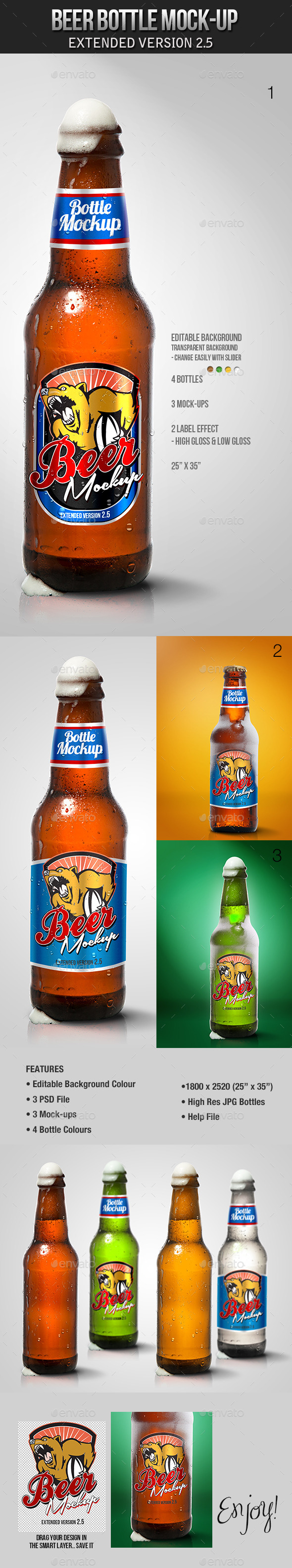 GraphicRiver Beer Bottle Mockup V2.5 9535444 GraphicRiver Beer Bottle Mockup V2.5 9535444