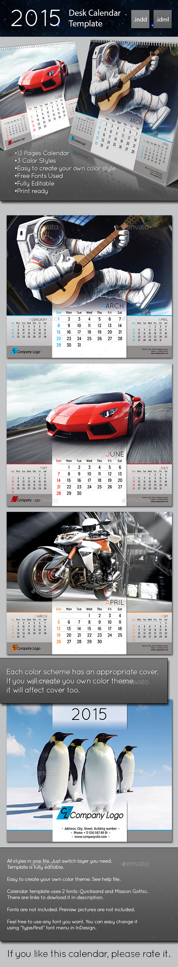 GraphicRiver 2015 Desk Calendar template 9489934 GraphicRiver 2015 Desk Calendar template 9489934