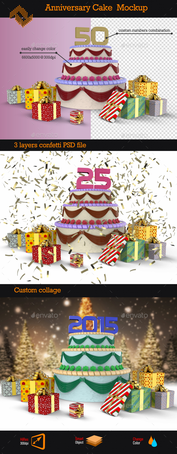 GraphicRiver Anniversary Cake Mockup 9536220 GraphicRiver Anniversary Cake Mockup 9536220