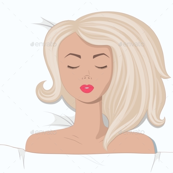 GraphicRiver Young Blonde Girl is Sleepping in the Bed 9536600 GraphicRiver Young Blonde Girl is Sleepping in the Bed 9536600