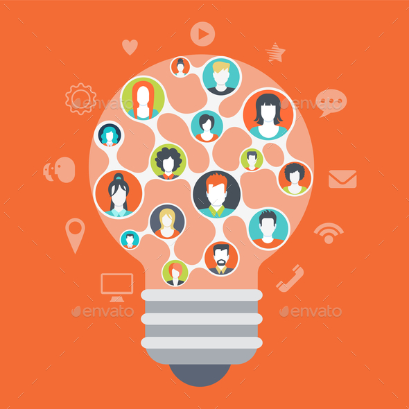 GraphicRiver Social Media Light Bulb Concept 9537600 GraphicRiver Social Media Light Bulb Concept 9537600