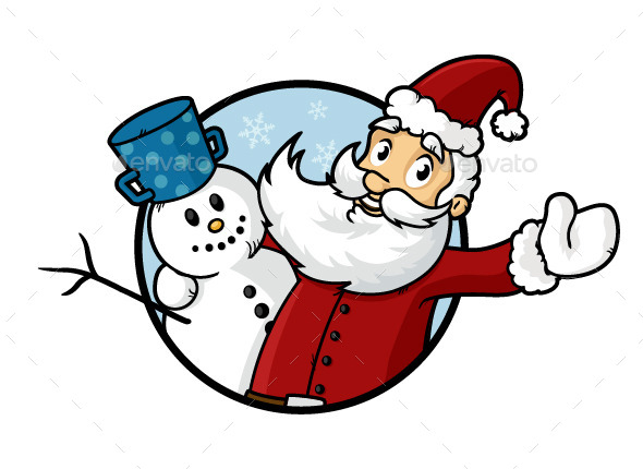 GraphicRiver Santa and Snowman 9537645 GraphicRiver Santa and Snowman 9537645