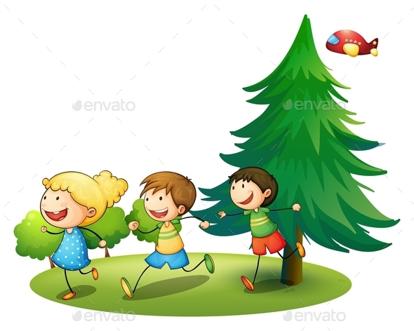 GraphicRiver Children Running 9537707 GraphicRiver Children Running 9537707