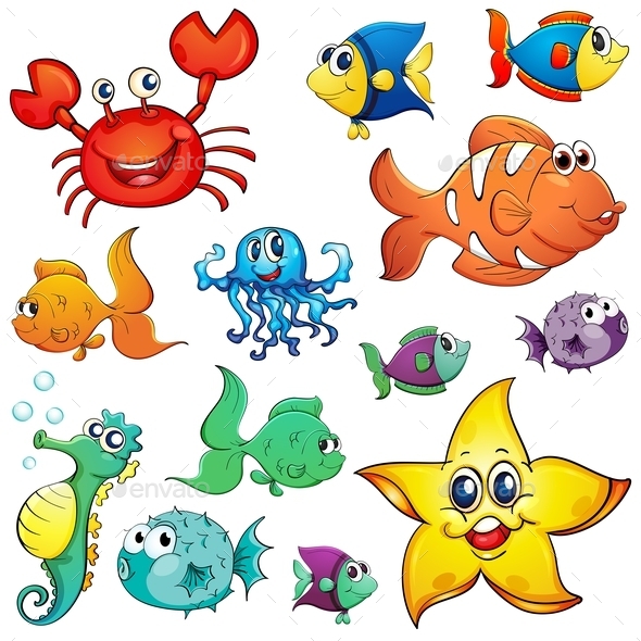 GraphicRiver Different Sea Creatures 9538923 GraphicRiver Different Sea Creatures 9538923