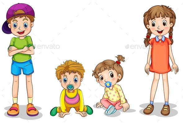 GraphicRiver Two Kids and Two Infants 9538936 GraphicRiver Two Kids and Two Infants 9538936