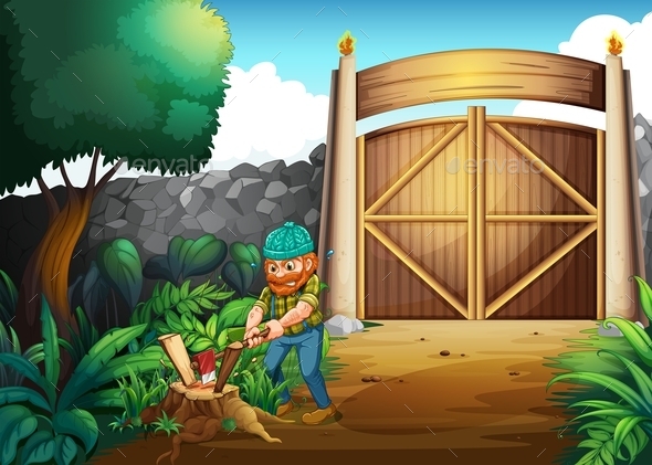 GraphicRiver A Woodman Chopping Woods 9539872 GraphicRiver A Woodman Chopping Woods 9539872