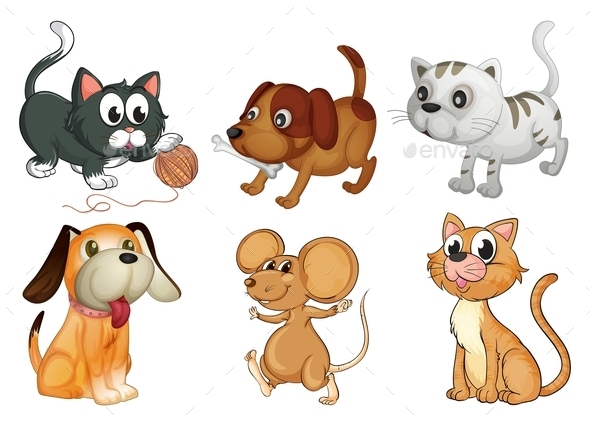 GraphicRiver Six Different Animals with Four Legs 9541447 GraphicRiver Six Different Animals with Four Legs 9541447