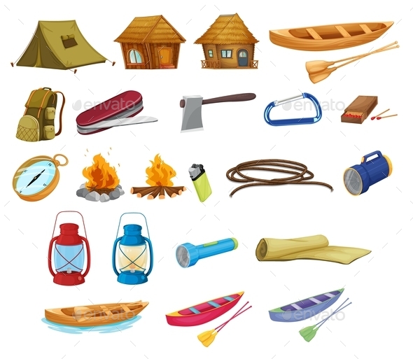 GraphicRiver Camping Set 9541730 GraphicRiver Camping Set 9541730