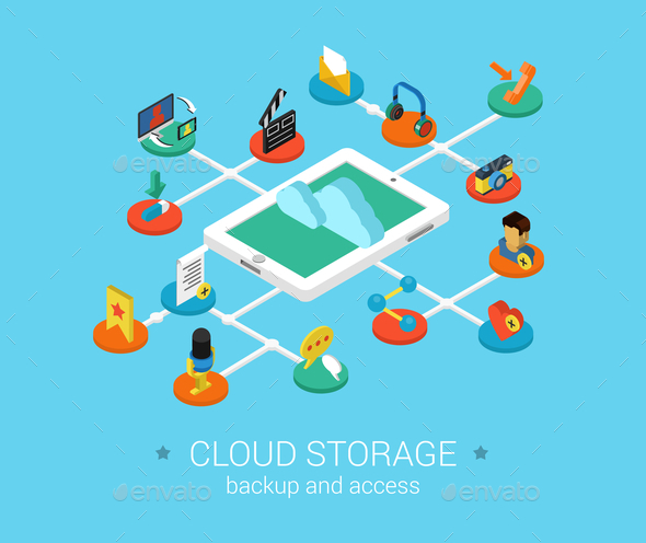 GraphicRiver Cloud Storage Concept 9542305 GraphicRiver Cloud Storage Concept 9542305