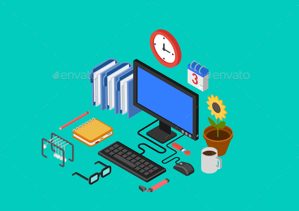 GraphicRiver Workplace Concept 9542532 GraphicRiver Workplace Concept 9542532