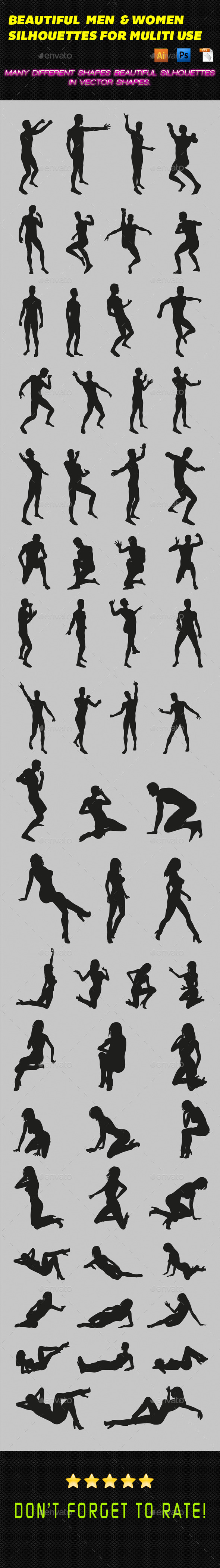 GraphicRiver Men & Women Silhouettes 02 9542602 GraphicRiver Men & Women Silhouettes 02 9542602