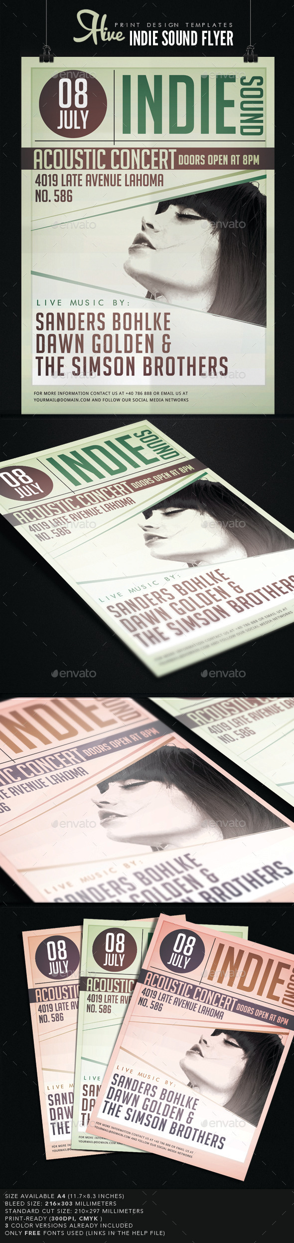 GraphicRiver Indie Sound Flyer 9477149 GraphicRiver Indie Sound Flyer 9477149