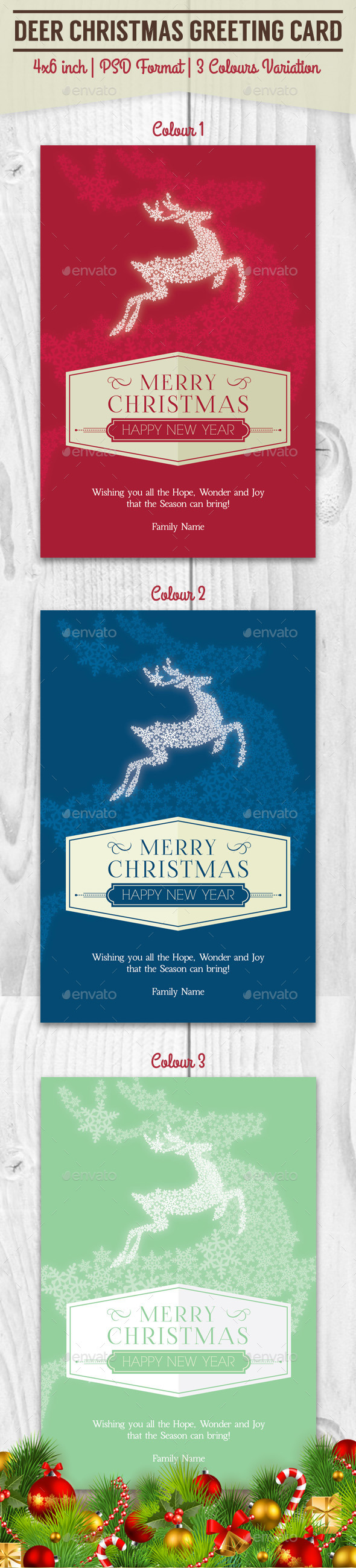 Deer Christmas Greeting Card (Greeting Cards)