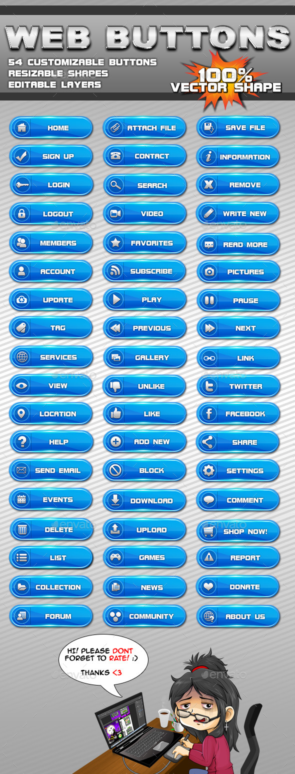 GraphicRiver 54 Web Buttons 9543342 GraphicRiver 54 Web Buttons 9543342