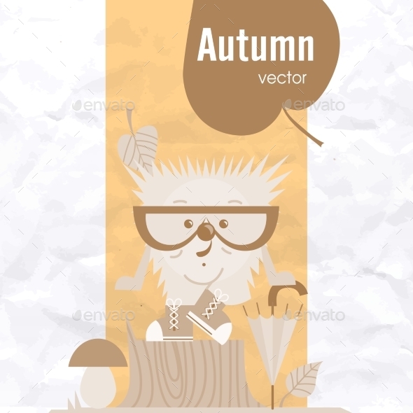 GraphicRiver Cartoon Hedgehog Hipster Style 9544293 GraphicRiver Cartoon Hedgehog Hipster Style 9544293