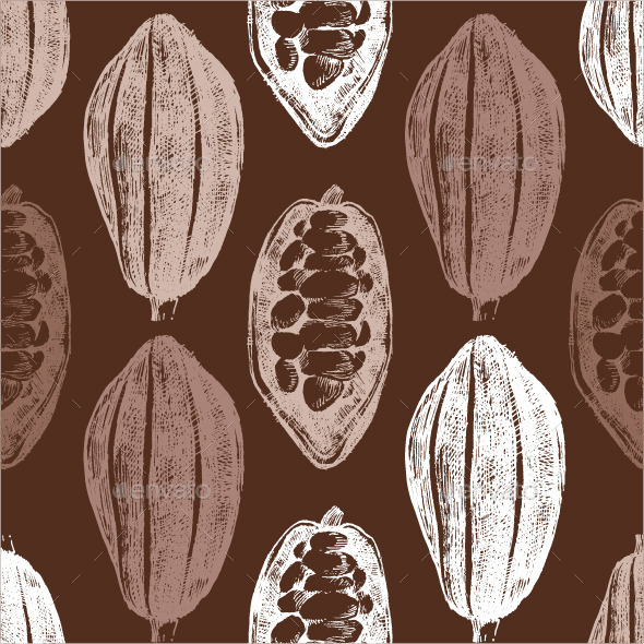 Hand Drawn Cocoa Beans Seamless Hand Drawn Cocoa Beans Seamless