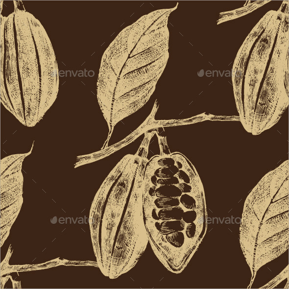 GraphicRiver Hand Drawn Cocoa Beans Seamless 9164418 GraphicRiver Hand Drawn Cocoa Beans Seamless 9164418