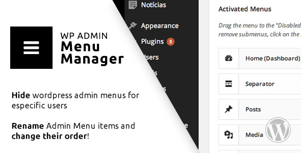 WP Admin Menu Manager - CodeCanyon Item for Sale