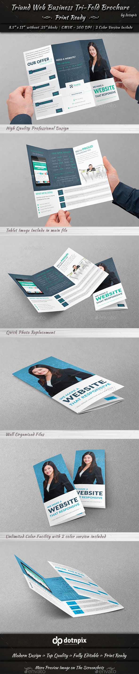 Triund Web Business Tri-Fold Brochure (Corporate)