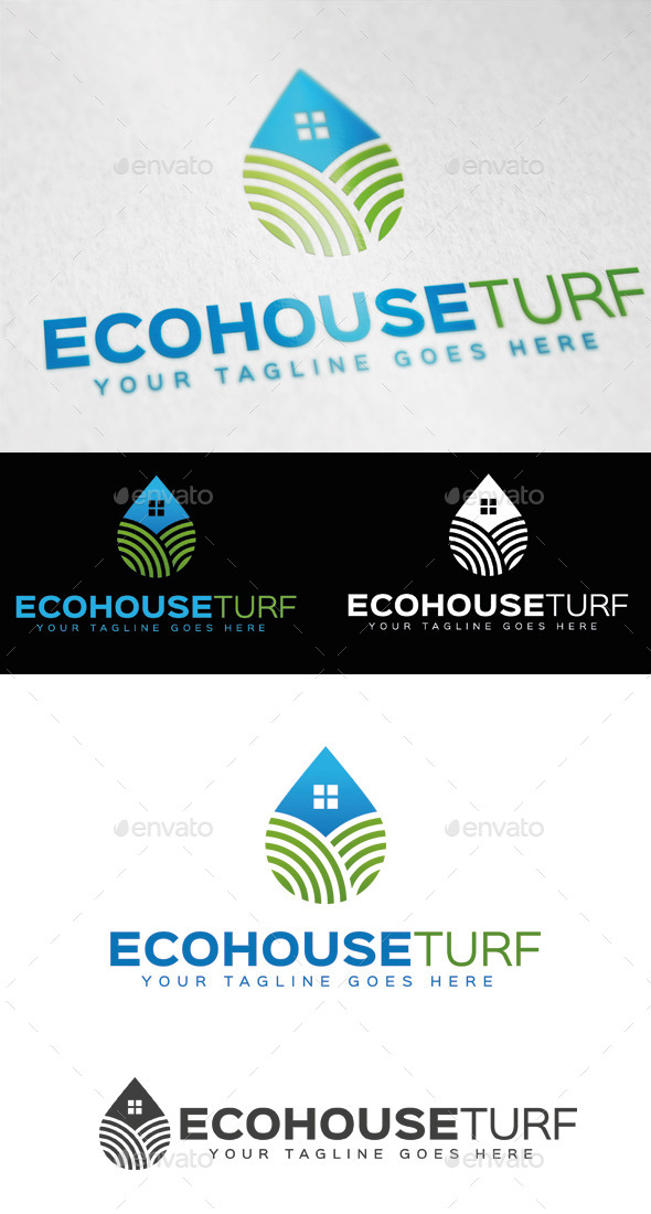 Eco House Turf Logo Template