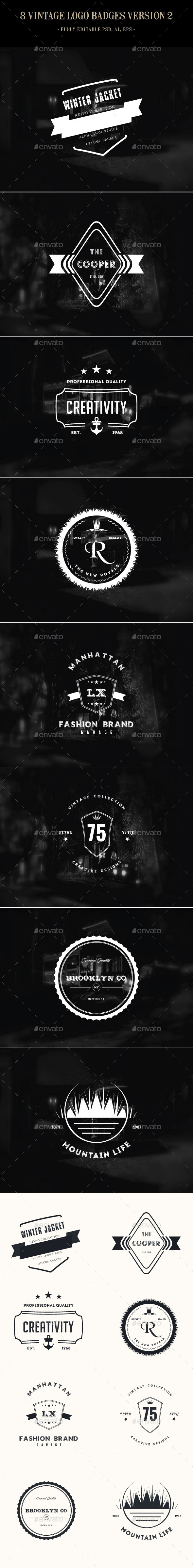 GraphicRiver 8 Vintage Logo Badges Version 2 9383995 GraphicRiver 8 Vintage Logo Badges Version 2 9383995