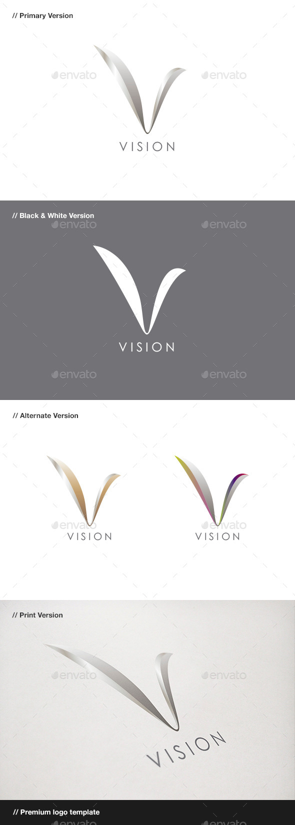 Vision Abstract & Letter V Logo Vision Abstract & Letter V Logo