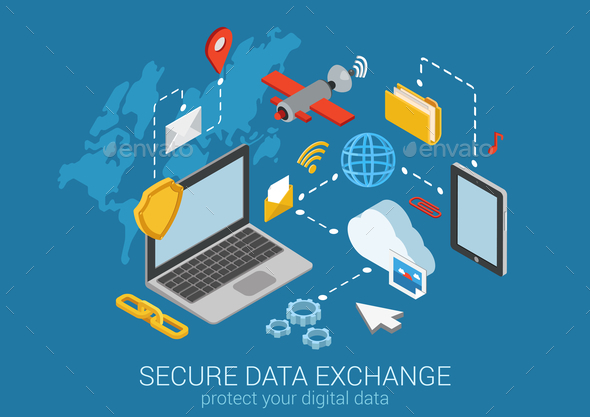GraphicRiver Secure Data Exchange Concept 9550752 GraphicRiver Secure Data Exchange Concept 9550752