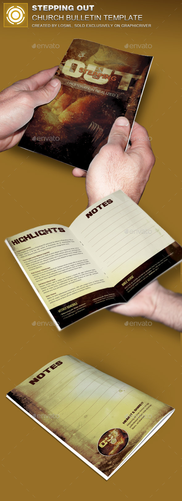 Stepping Out Church Bulletin Template (Brochures)