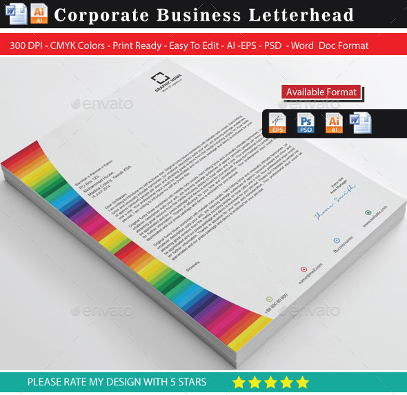 GraphicRiver Simple Colourful Business Letterhead 9502839 GraphicRiver Simple Colourful Business Letterhead 9502839