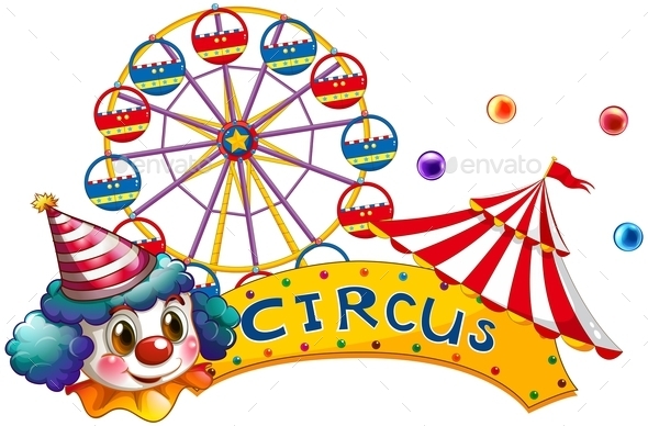 GraphicRiver Circus Signboard with a Clown and a Tent 9552798 GraphicRiver Circus Signboard with a Clown and a Tent 9552798
