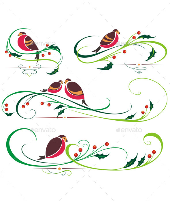 GraphicRiver Bullfinch and Christmas Ornaments 9553994 GraphicRiver Bullfinch and Christmas Ornaments 9553994