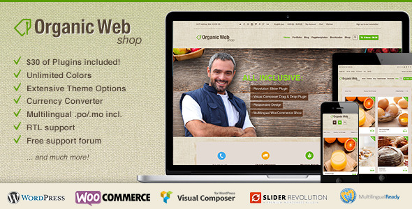 Organic Web Shop - A Responsive WooCommerce Theme - WooCommerce eCommerce